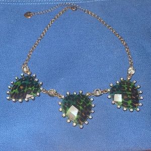 Betsy Johnson leopard print heart necklace